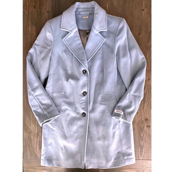 Calvin Klein Jackets & Blazers - Calvin Klein Pastel Blue Wool Blend Peacoat Long Womens Size 12 -‎ New With Tags